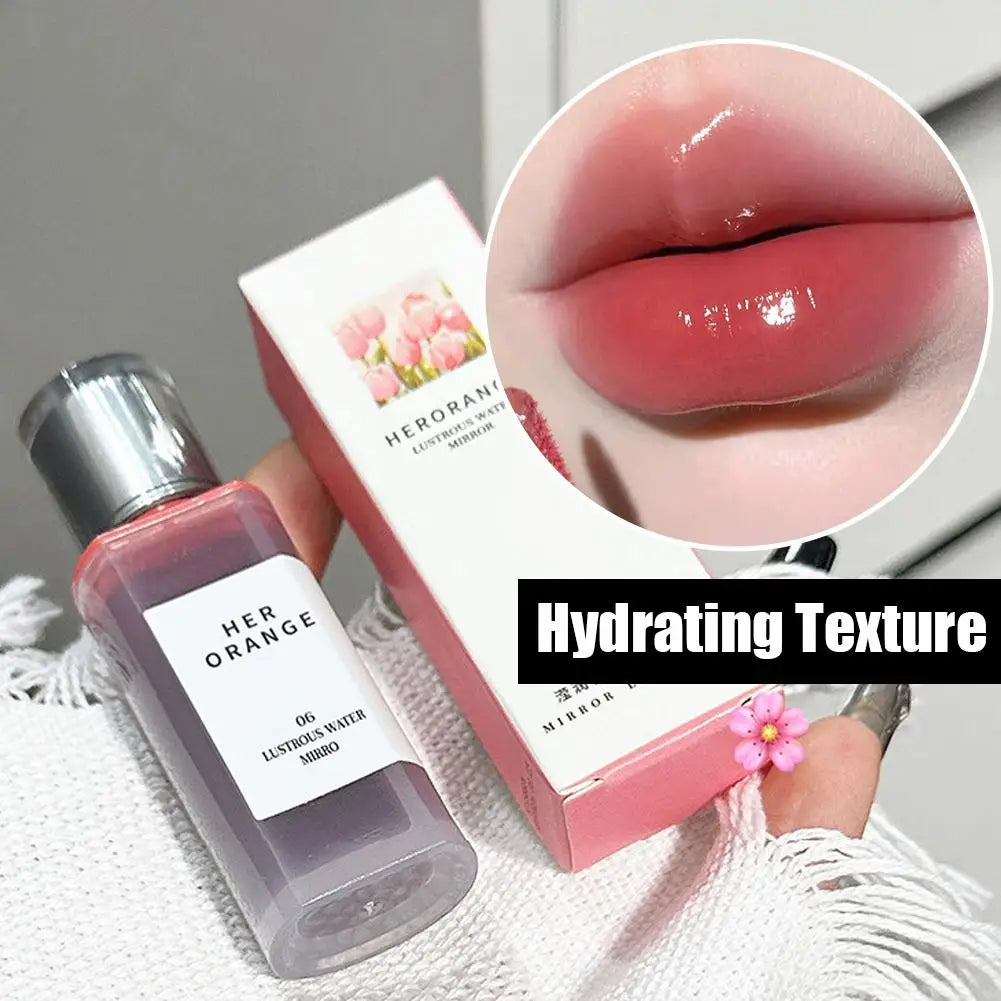 Watery Light Clear Lip Glaze Lasting Hydration Lip Gloss Glassy Mirror Lipgloss Silky Moisturizing Non Fading Liquid Lipstick