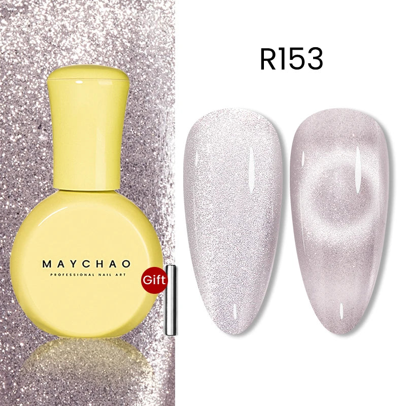 MAYCHAO 10ml Cat Magnetic Gel Nail Polish Cat Eye Glitter Effect Semi Permanent Soak Off UV Gel Varnish Manicure For Nail Art