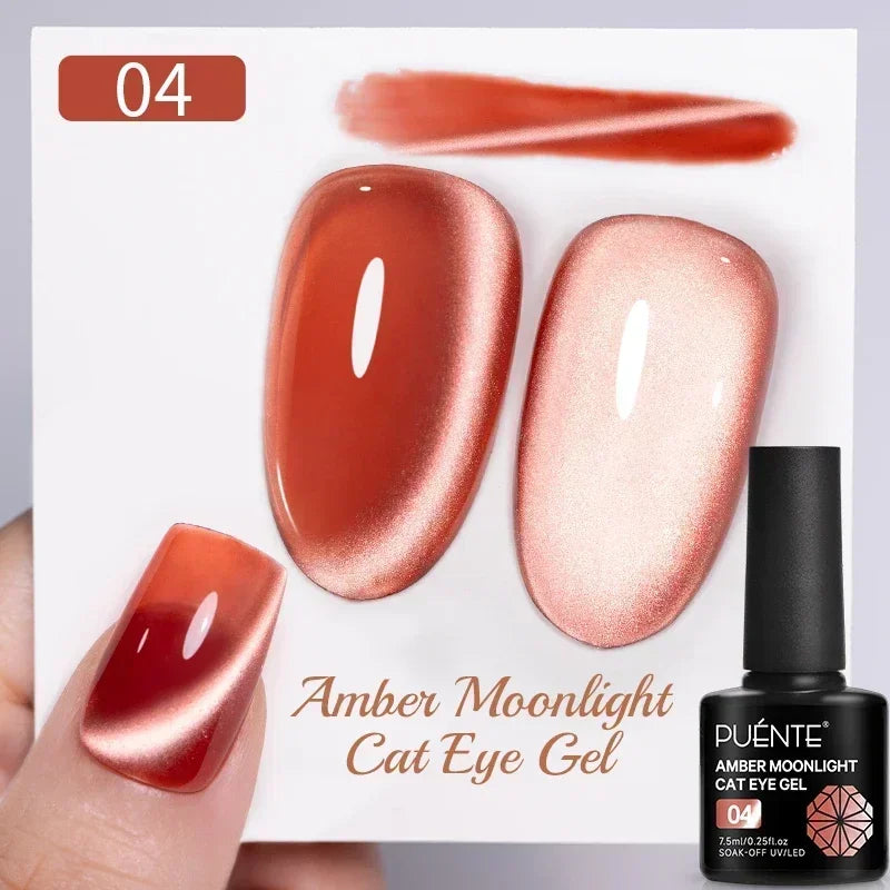 7.5ML Black Cat Eye Magnetic Glitter Gel Nail Polish Ultra-Bright Black Shine Long-Lasting Soak Off UV Nail Art Varnish Manicure