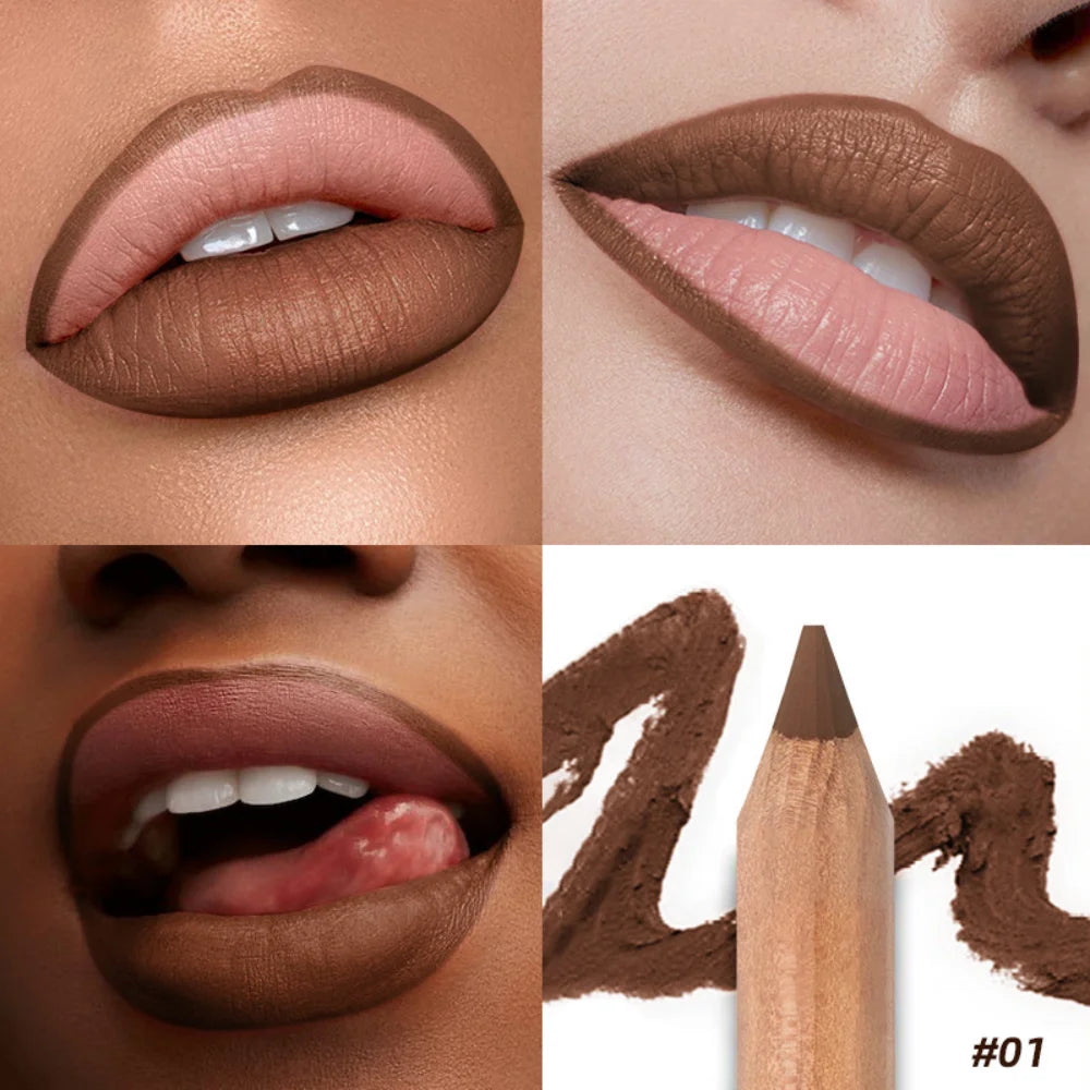 8-colors Matte Lip Liner Pencil Lip Contour Lipstick Pen Nude Brown Lipstick Pencil Natural Lasting Waterproof Lipliner Makeup