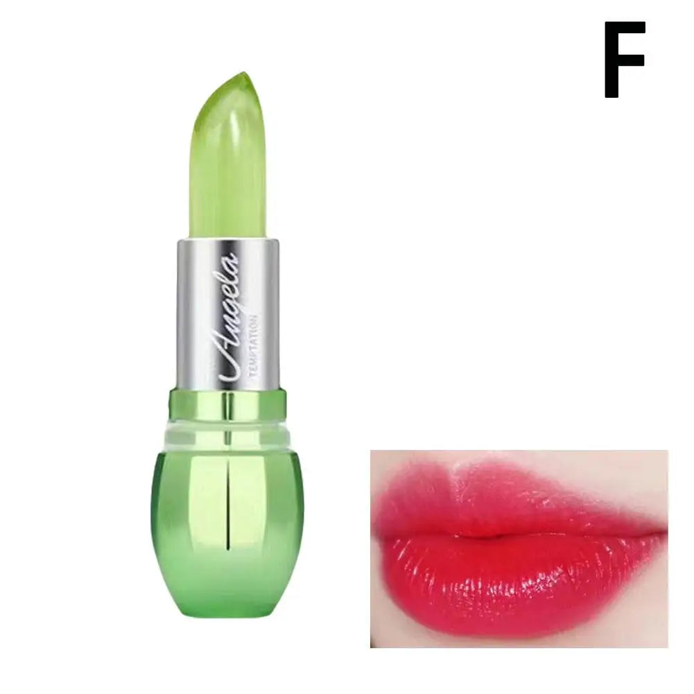6Colors Aloe Vera Discolored Lip Balm Jelly Magic Color Lipstick Changing Lasting Lip Makeup Gloss Nourishing Moisturizing