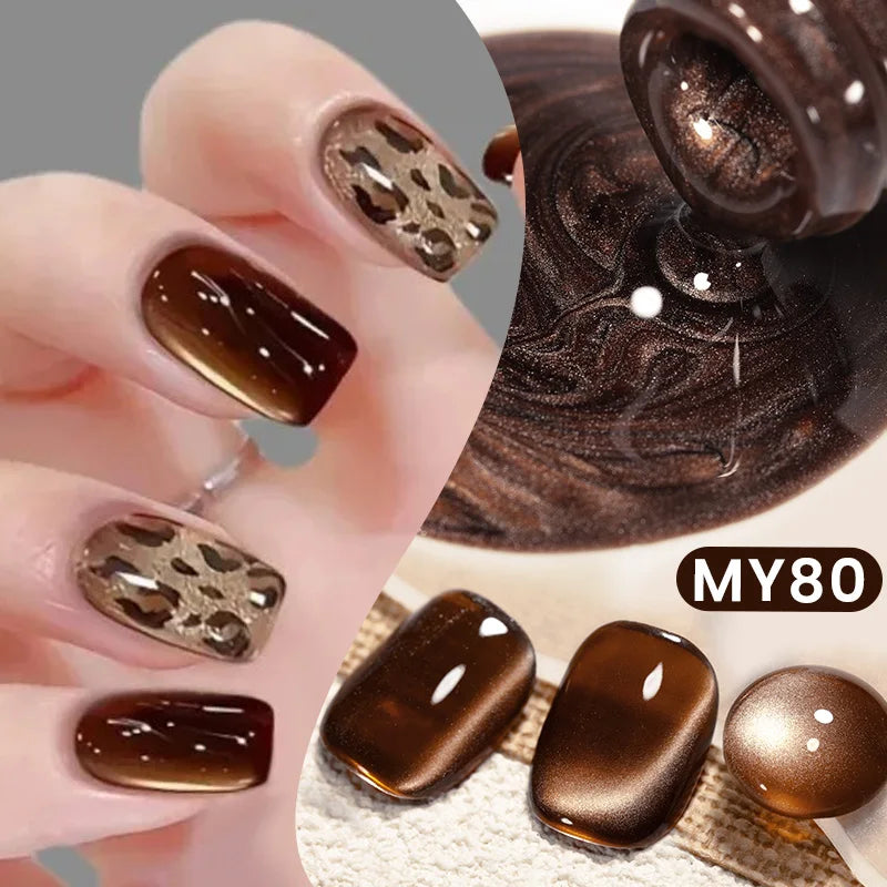 BORN PRETTY 10ml Black Glass Cat Magnetic Gel Nail Polish Silver Gold Glitter Semi Permanent Soak Off UV LED Gel Varnish