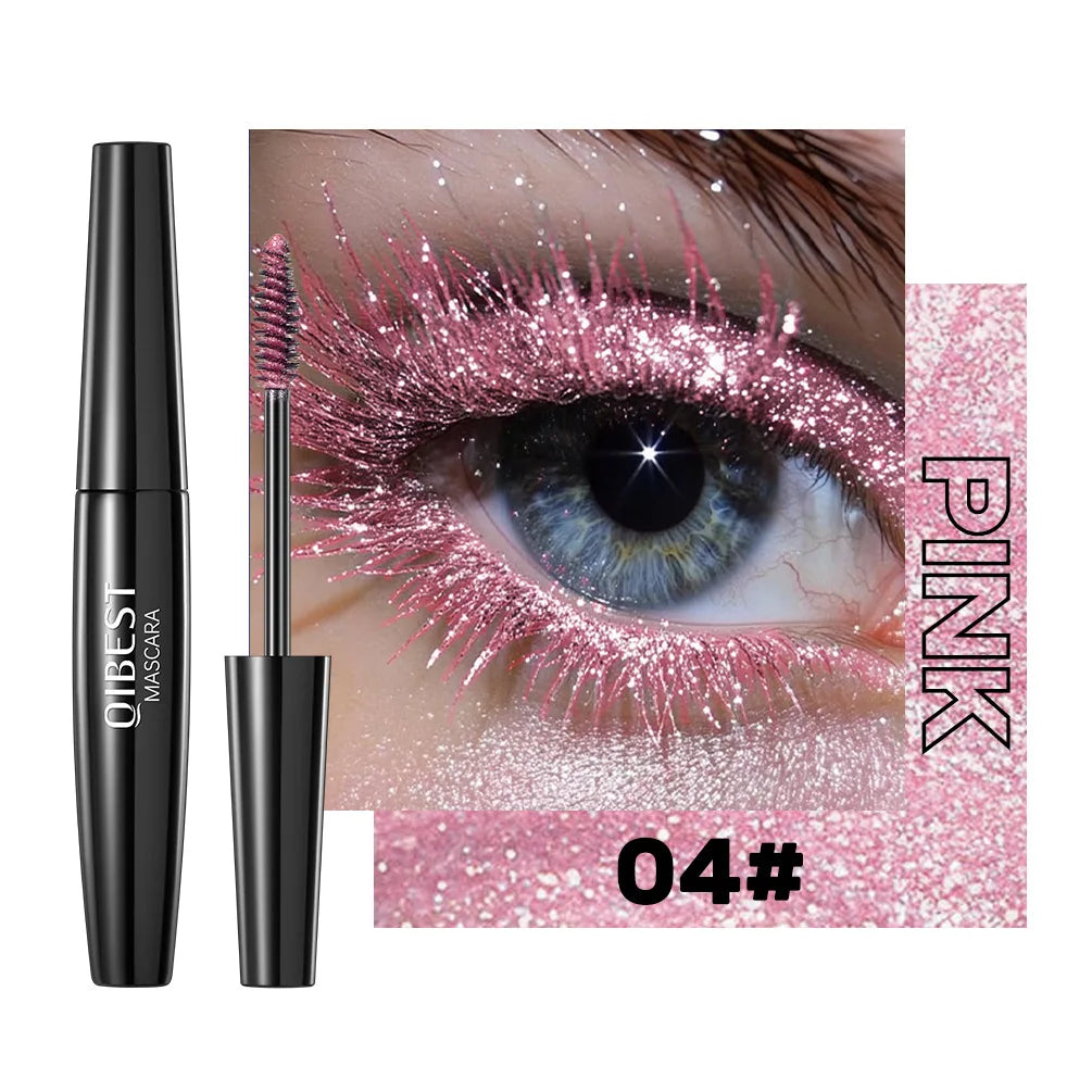 Color Mascara Eyelashes Lengthening Silk Fiber Natural Waterproof Curling Long Lasting Black Purple Silver Stage Eyes Makeup