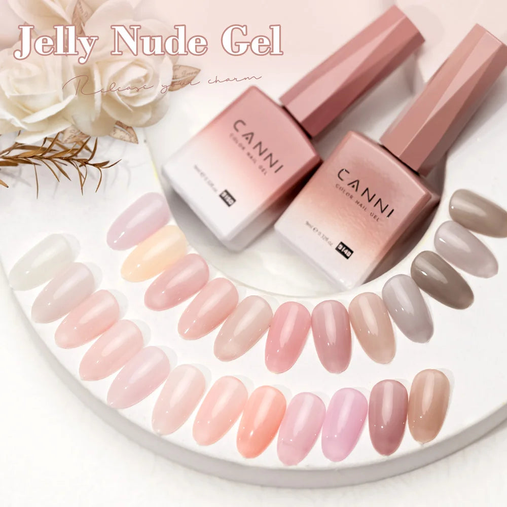 CANNI 9ml Nail Gel Polish HEMA TPO FREE Transparent Jelly Color Nude Pink French SoakOff UV LED Varnish Lacquer Milky White DIY