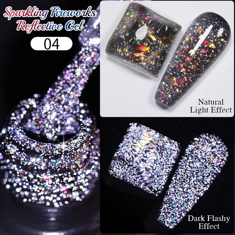 PUENTE Sparkle Platinum Gel Nail Polish 5ML Shiny Gold Silver Glitter Painting Gel Drawing Semi Permanent Varnish For Manicure