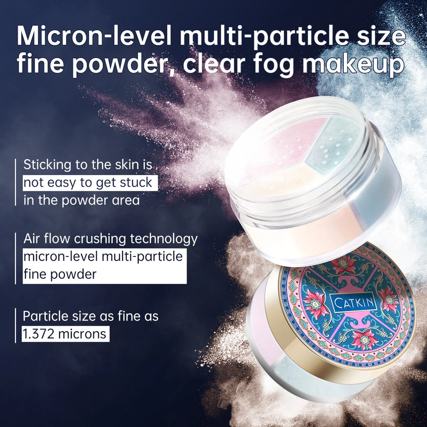 CATKIN Makeup Loose Setting Powder, Oil Control Poreless Face Powder Suitable for All Skin Tones and maintain matte and natural