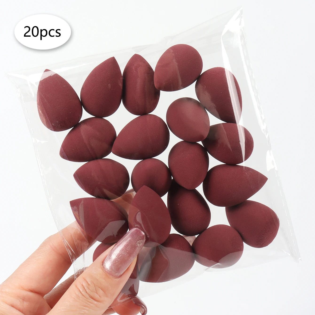 20 件装 Mini Finger Puff Beauty Cosmetic Foundation Cosmetic Sponge Makeup Blender Suitable for Cream & Powder Concealer