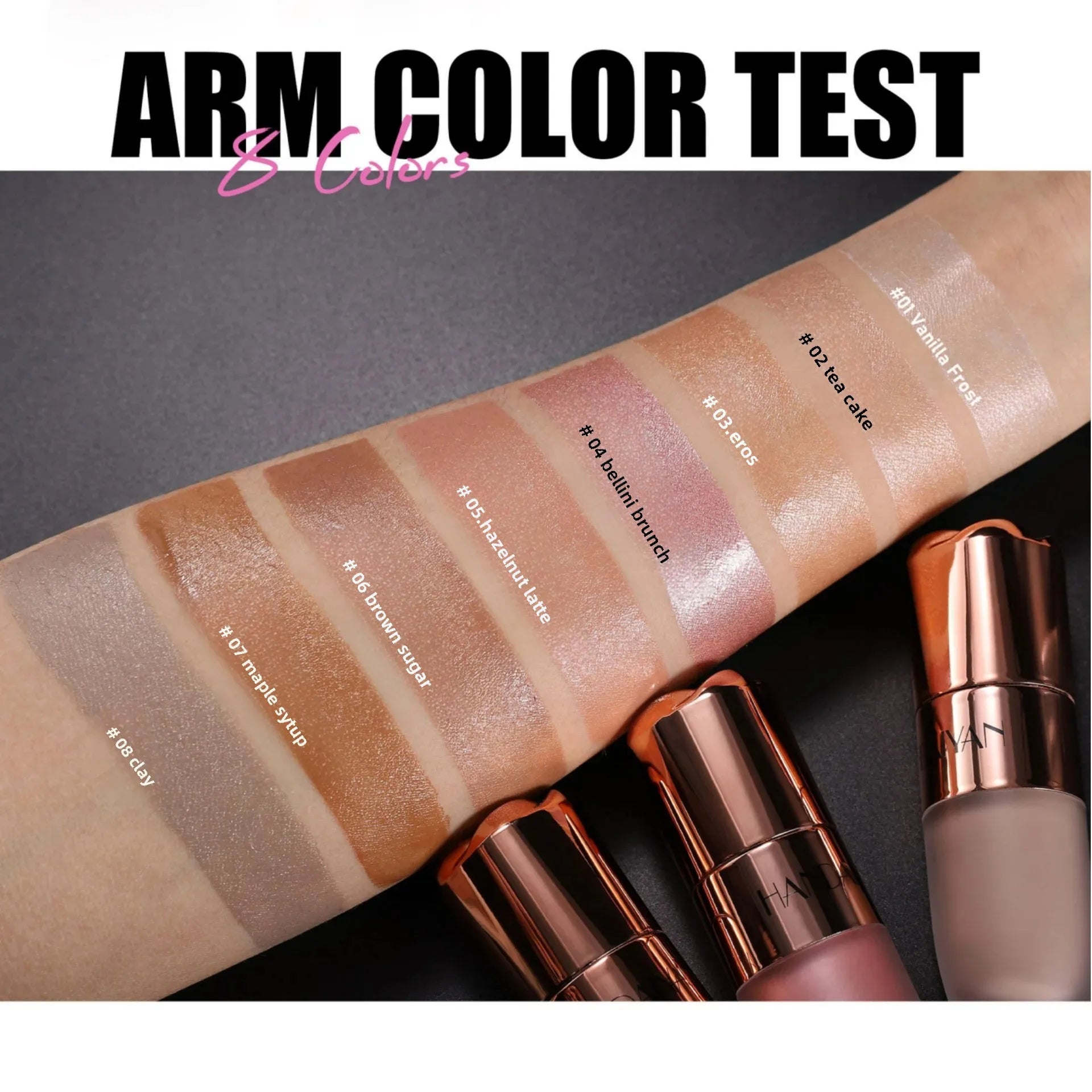 Rose Glow Liquid Contour Highlighter 3D Effect Soft Sponge Tip Easy to Wear Long Lasting Face Body Hihglight Contouring Stick
