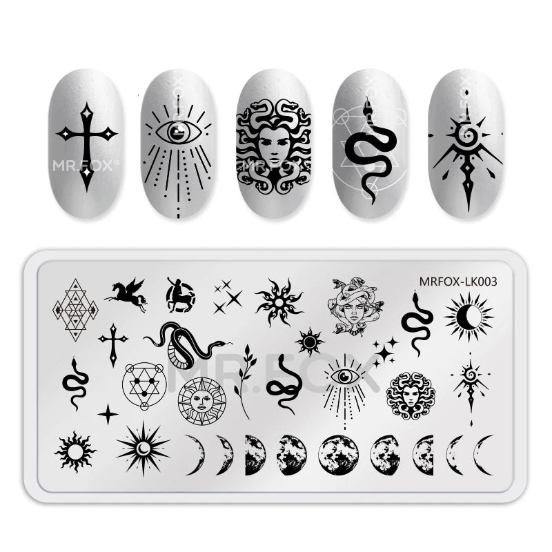 1PCS Blue Ocean Animal Nail Art Stamping Plates Fish Image Stencils for Nails Stamp Tools Manicure Template