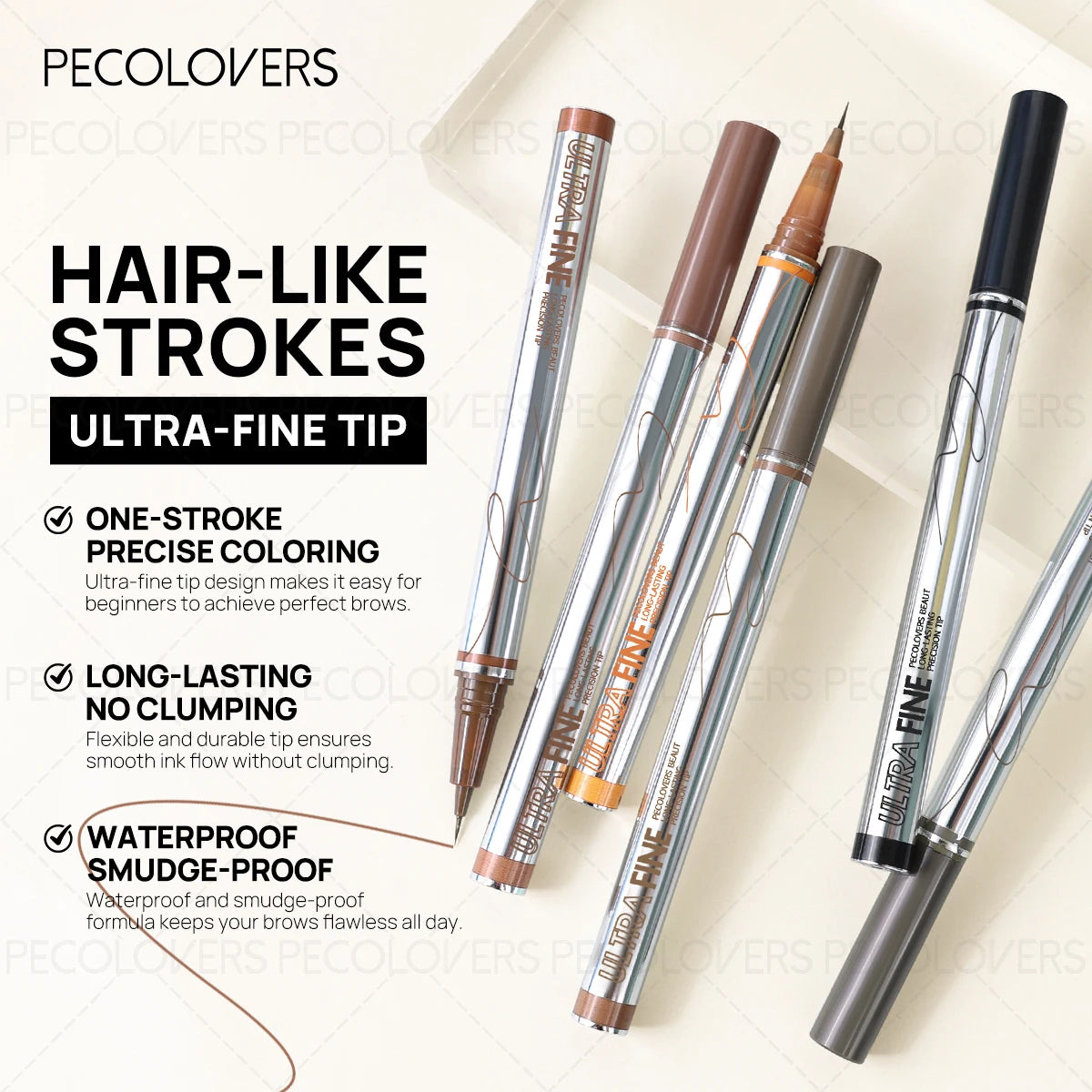 Waterproof Liquid Eyebrow Pencil 0.01mm Ultra Fine Sweat-proof Natural Eeyeliner Lying Silkworm Pen Lasting Makeup Eye Cosmetics