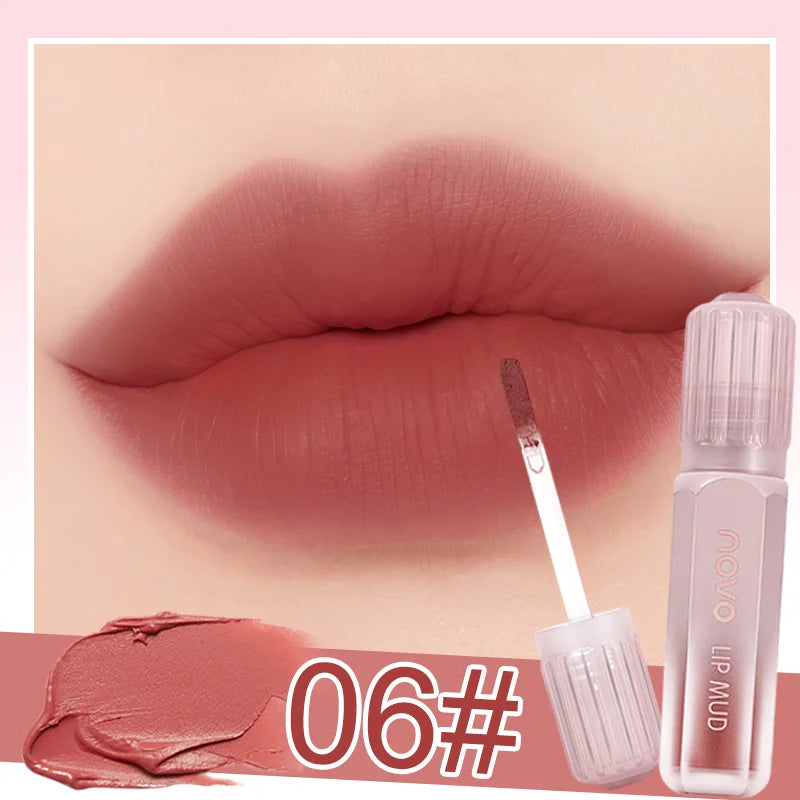 Matte Silky Velvet Lipstick, Creamy Texture, Long Lasting High Impact Color, Waterproof, Non-Stick Cup, Lip & Cheek Dual-Use,