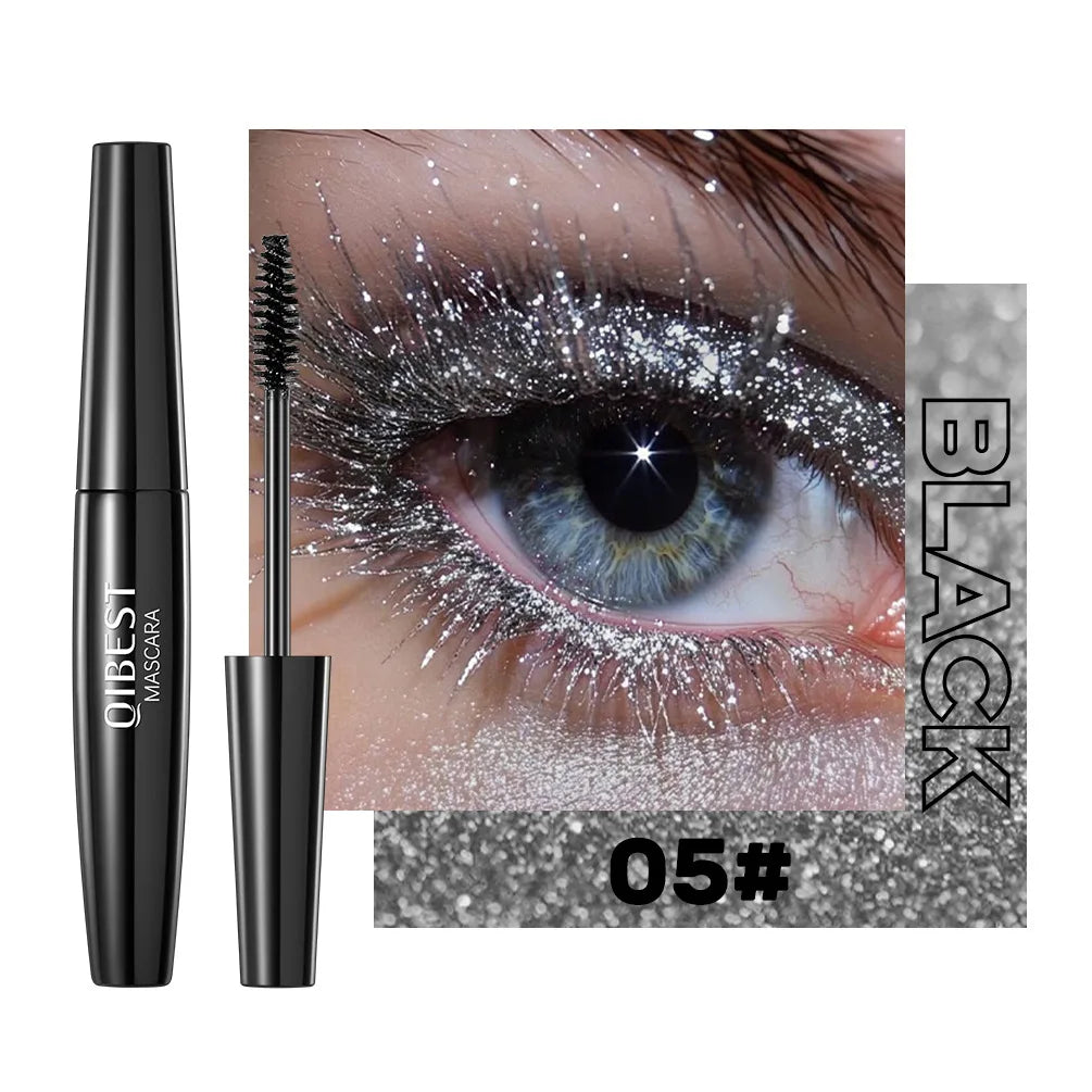 Color Mascara Eyelashes Lengthening Silk Fiber Natural Waterproof Curling Long Lasting Black Purple Silver Stage Eyes Makeup