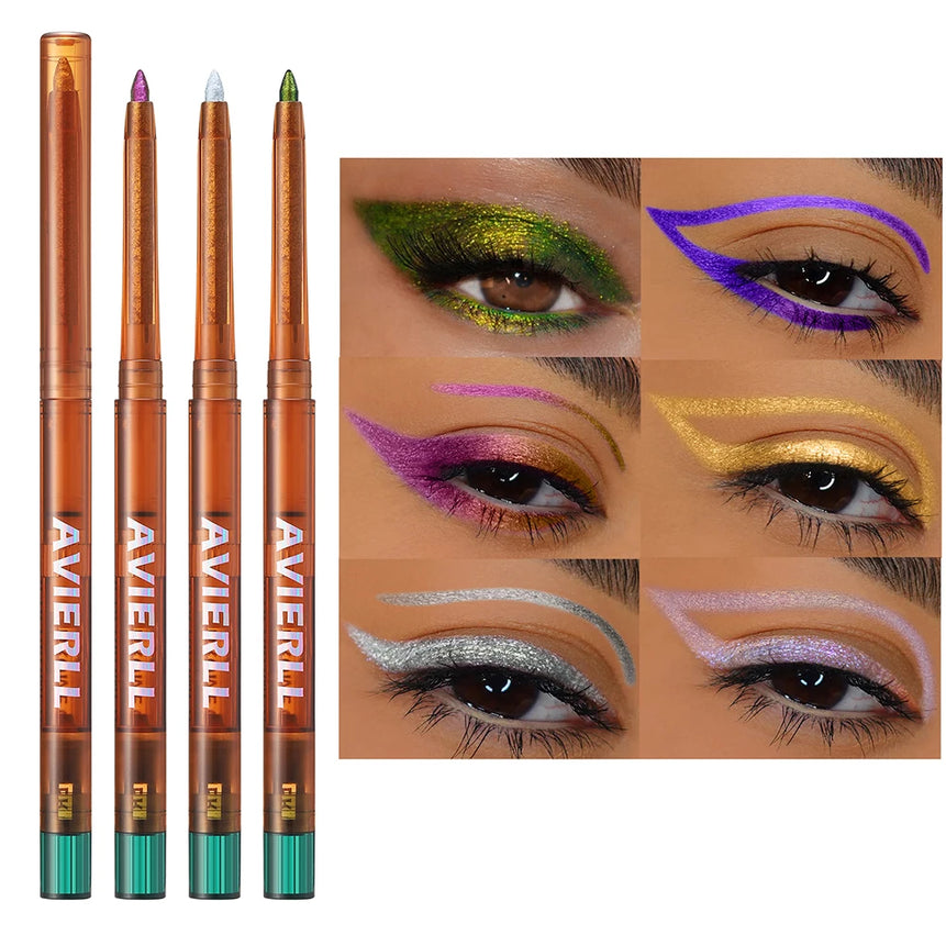 Eyeliner Gel Pencil 1pc, Metallic Color Gradient Eyeliner, Chameleon Glitter Waterproof Eyeliner Pen, 24h Long-Lasting Eyeliner