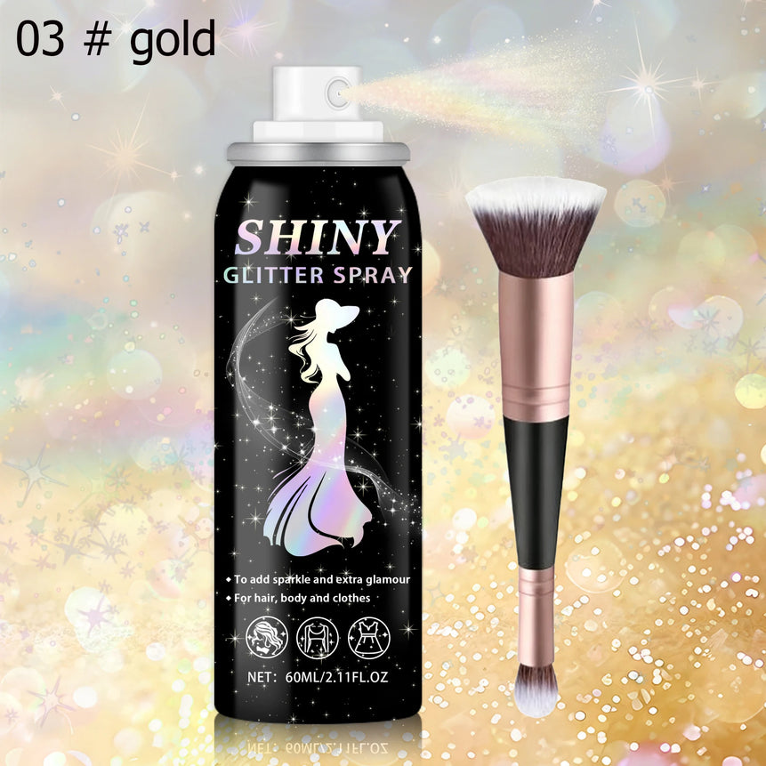 2025 New Holographic Body Glitter Spray for Hair Clothing Quick Drying  Long Lasting Shimmer Christmas Decorative Accessories
