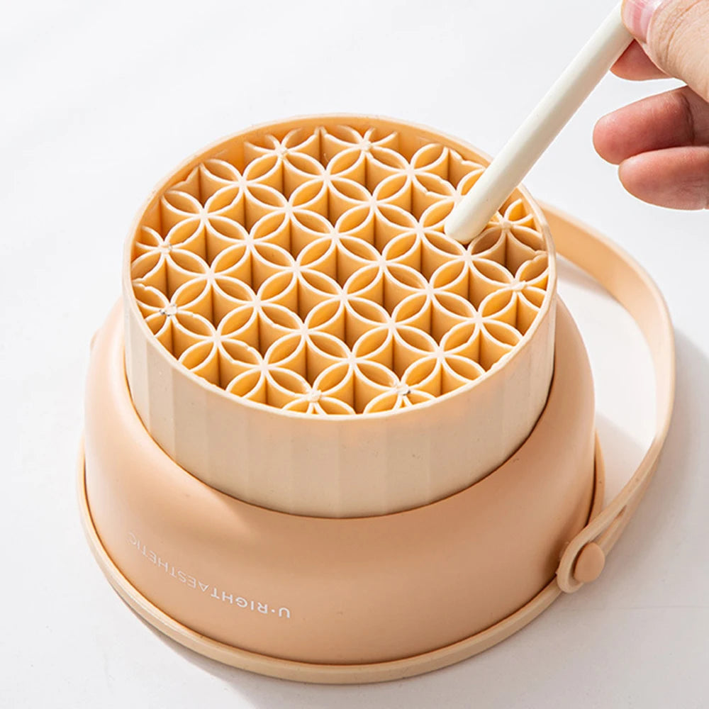 Makeup Brush Cleaning Bowl Beauty Egg Cleaning Tool Storage Set Brush Powder Puff Dry Cleaning Silicone Drying Shelf