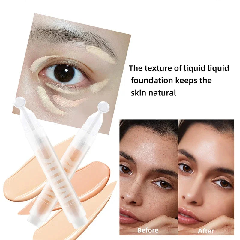 Milk Liquid Concealer,Full Coverage Base Makeup Contour Brightening,Dark Circles Corrector, Foundation Bb Cream,Cover Acne Pores