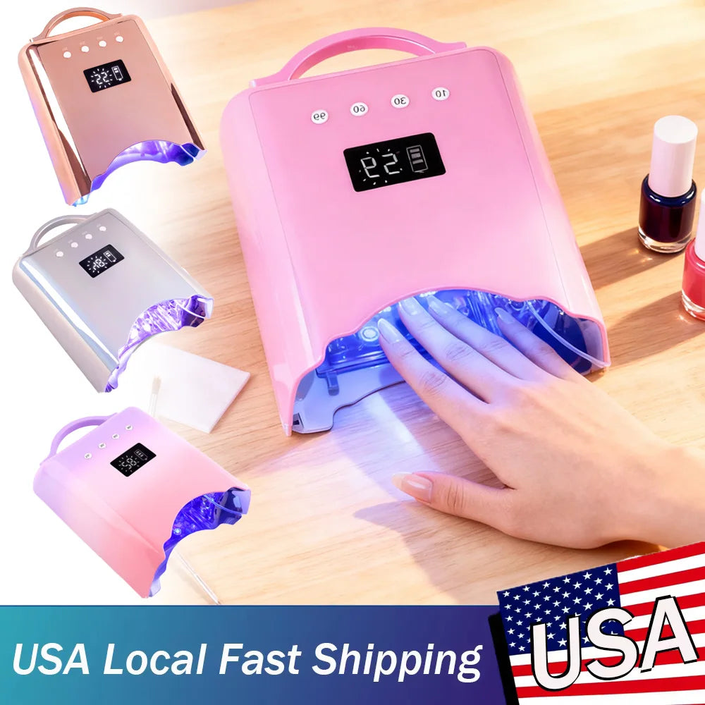 Pro Cordless 78W UV LED Nail Lamp Manicure For Curing Gel Polish Lamp Light Wireless LEDs Makeup Rechargeable Battery Nail Dryer