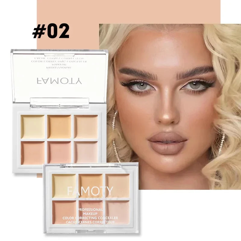 6Color Concealer Palette Correct Skin Tone Cream Cover Acne Dark Circle 9Color Corrector Matte Brighten Contouring Facial Makeup