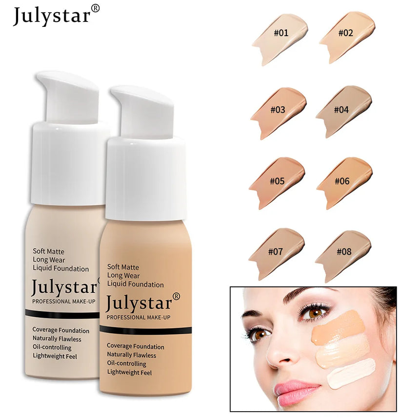Julystar 10 Colours Matte Moisturising Finishing Foundation Waterproof Long Lasting No Makeup Removal Face Powder