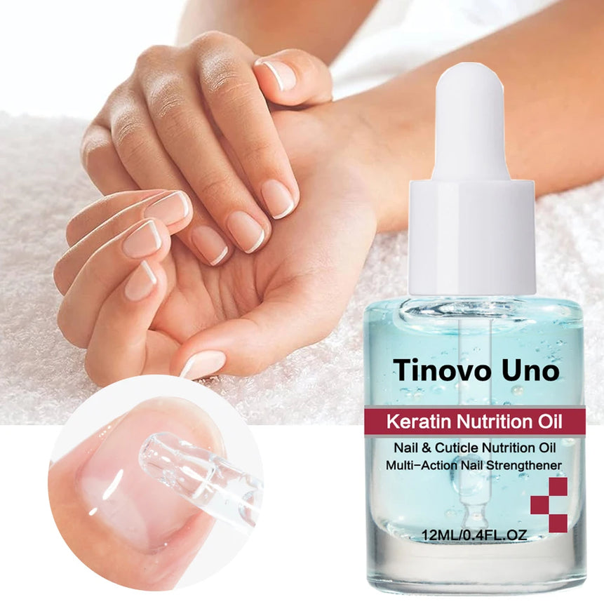 Tinovo Uno Keratin Nail Cuticle Oil Nutrient Nail Strengthener 12ml Nail Art Treatment Revitalizer Serum Repair Care Nails Feet