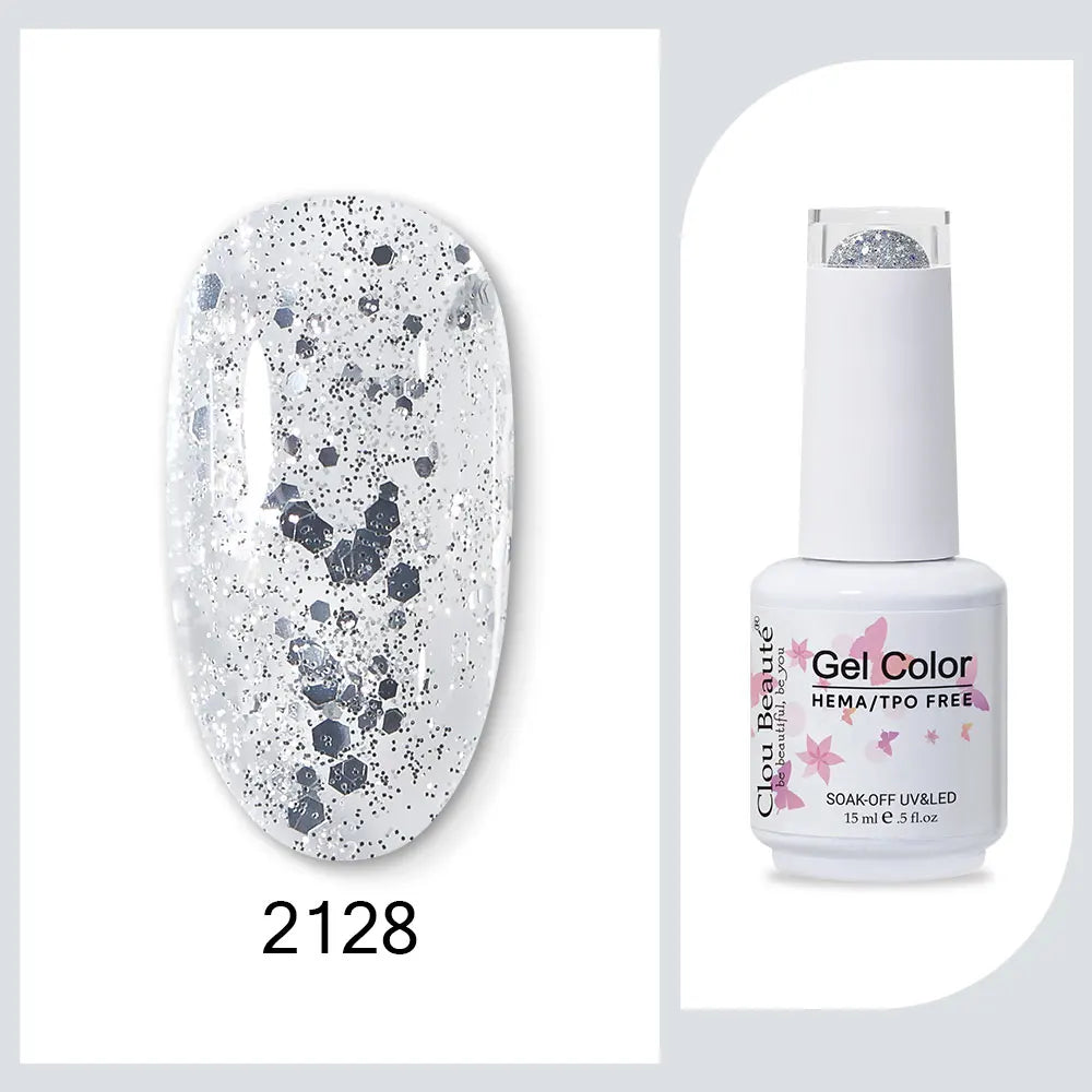 Clou Beaute 15ml Red Black White Green Neon Gel Nail Polish Base Top Coat Velvet Top 400 Colors Semi Permanent Gel Nail Varnish