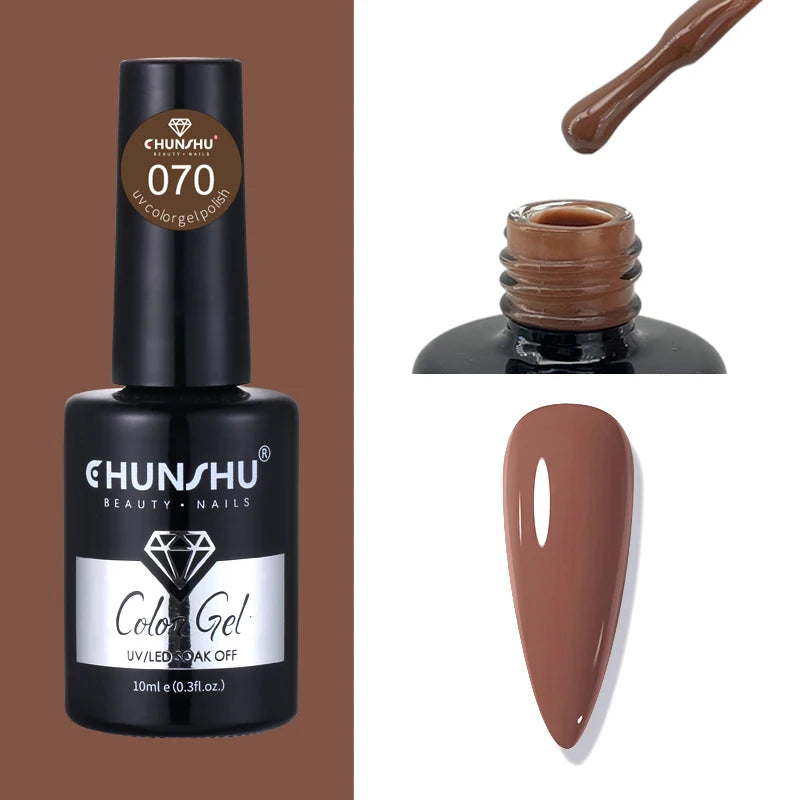 CHUNSHU 10ml Gel Nail Polish Soak Off Semi-Permanent Varnish Professional Salon UV LED Nails Art Gel No Smell All Seasons Colors