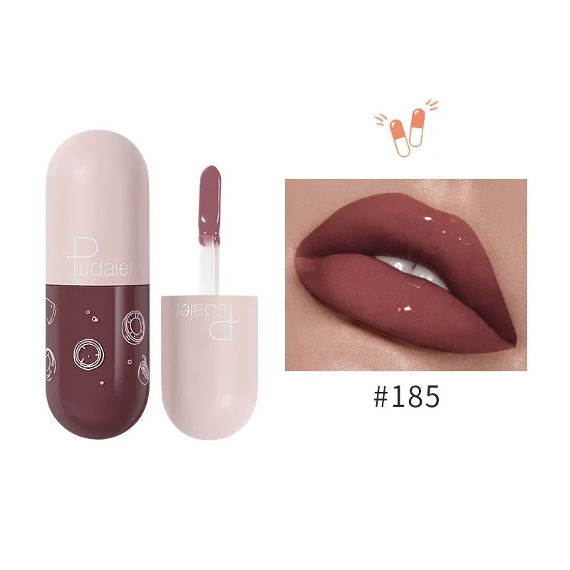 Mini Capsule Mirror Liquid Lipstick Lip Glaze Non-stick Cup Does Not Fall Color Lip Gloss Lip Stick Women Makeup