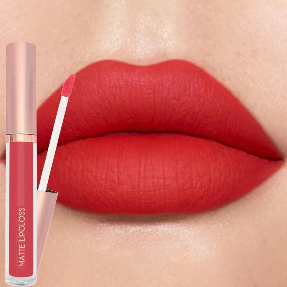 12Colors Creamy Matte Lip Gloss Long-lasting Velvet Non-drying Moisturizing Nude Berry Rose Lipstick Plump Lip Makeup Cosmetics