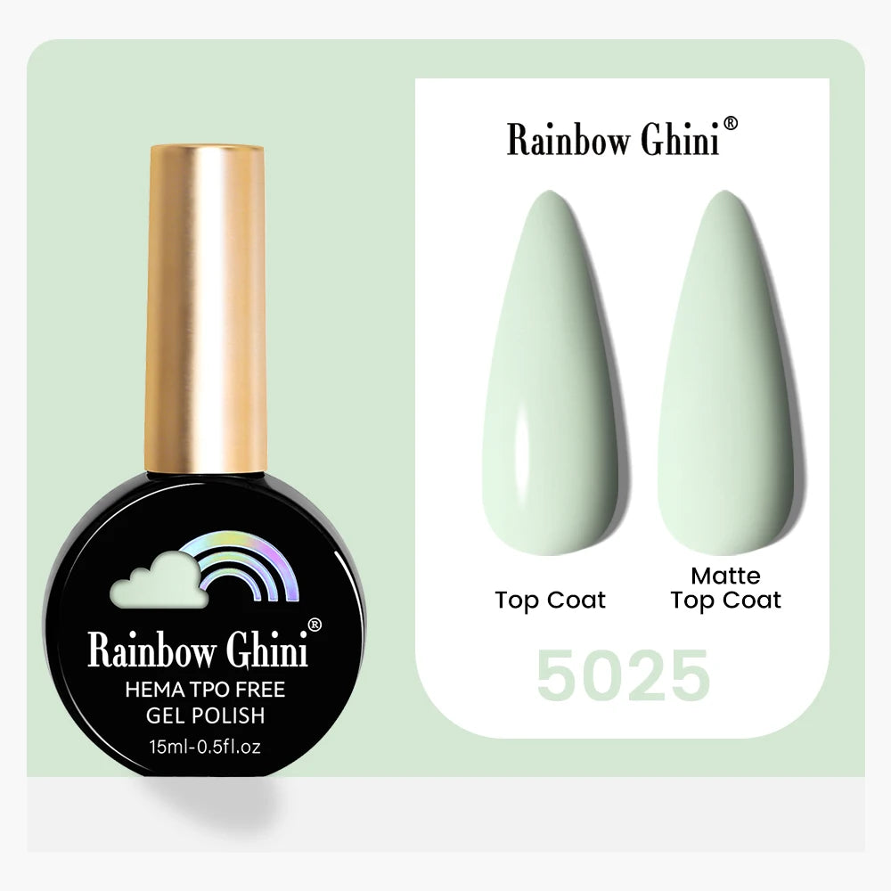 Rainbow Ghini 15ML 146 Colors Long-Lasting Colorful Gel Nail Polish Professional UV/LED Gel Polish Base Coat Matte Top Coat