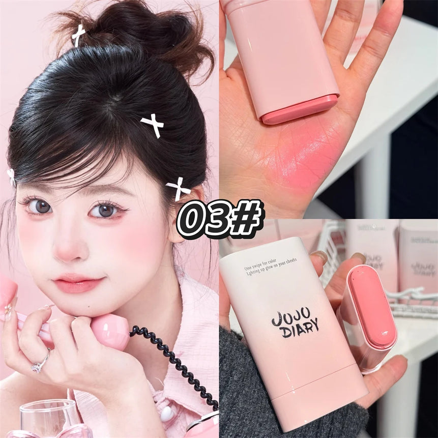 Monochrome Creamy Blush Makeup Multi Stick for Lip & Cheek Rouge Tint Moisturizer Pink Peach Cream Blusher Brightening Skin Tone