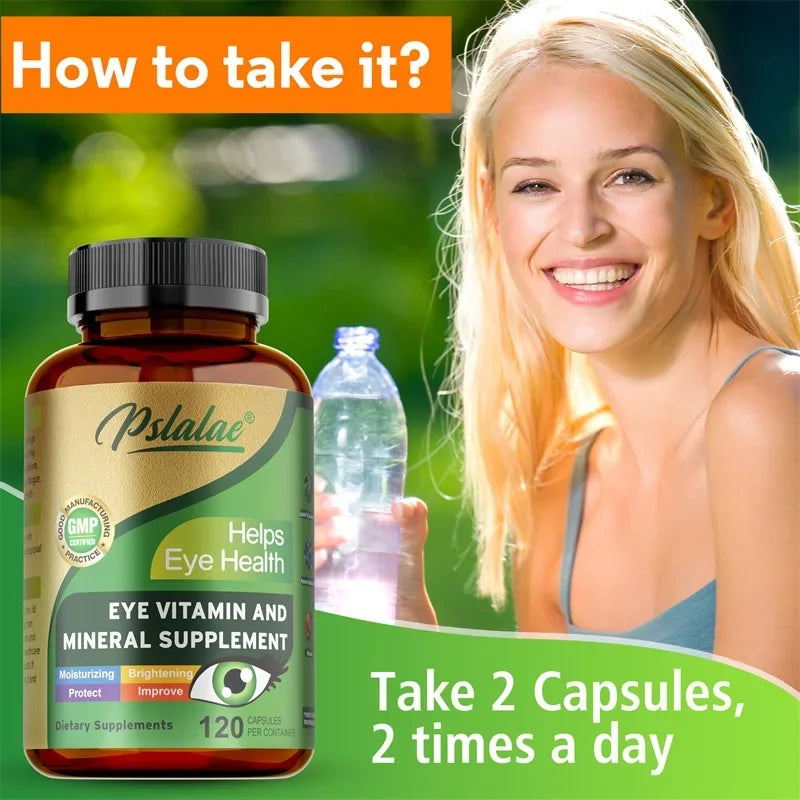 Lutein Eye Vitamins Supplement - with Lutein, Vitamin C and Zeaxanthin, Eyestrain, Dry Eyes & Vision Health Supplement