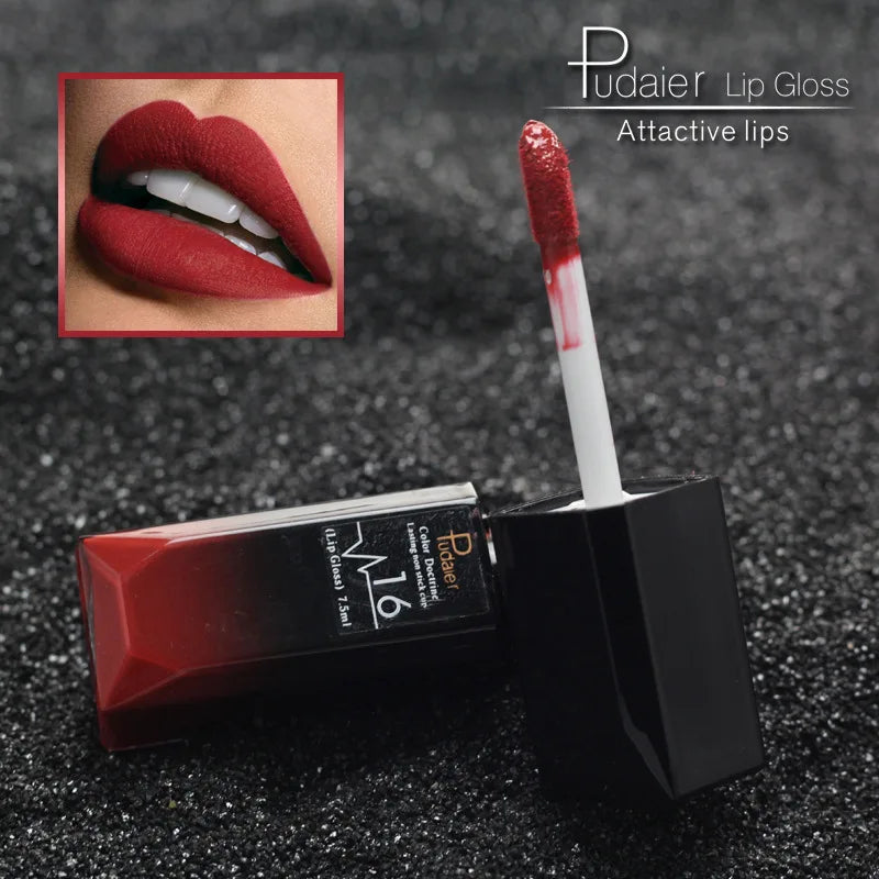 Matte Lips Makeup Waterproof lipgloss  Velvet liquid matte lipstick Long Lasting  Nude Lip Gloss Cosmetics P1201#
