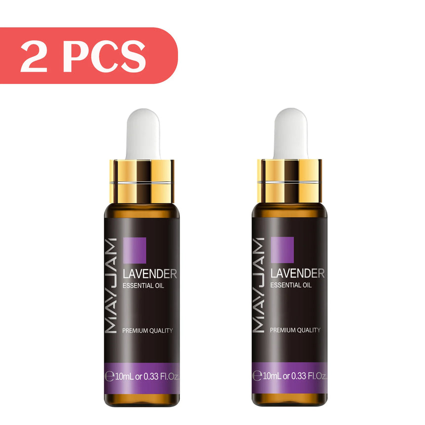 MAYJAM 2pcs Pure Essential Oils with Dropper Sweet Orange Lavender Jasmine Eucalyptus Vanilla Sandalwood Cajeput Vetiver Sage