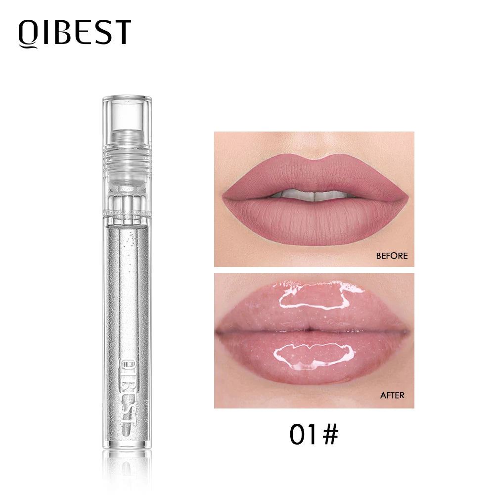QIBEST Moisturizer Plumper Lip Gloss Lip Tint Natural Nutritious Long-lasting Plumping Lips Balm Cream Care Cosmetics Makeup