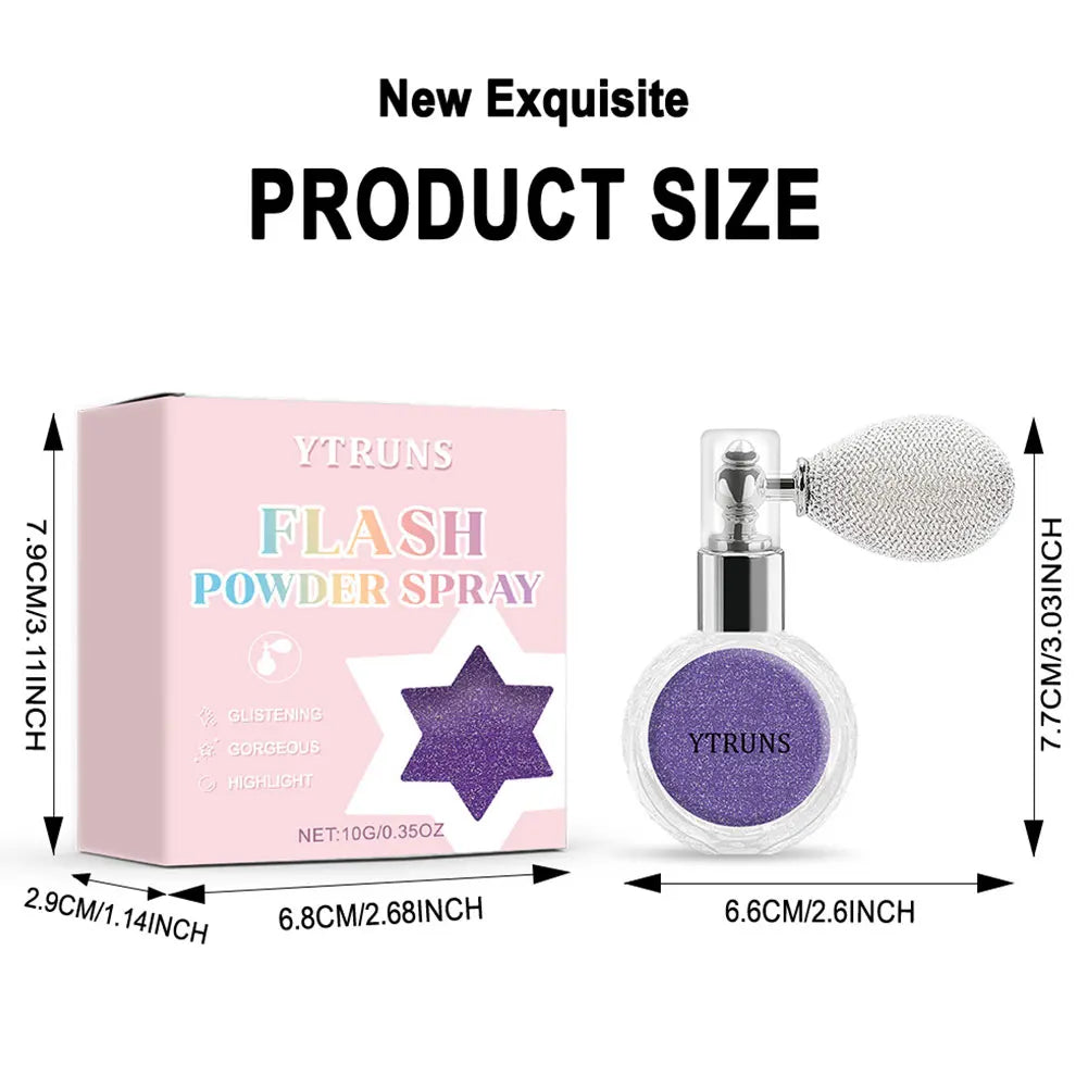 Star glitter spray, mixing color system, body makeup highlighter, 3D glitter fine powder, suitable for performances and banquets