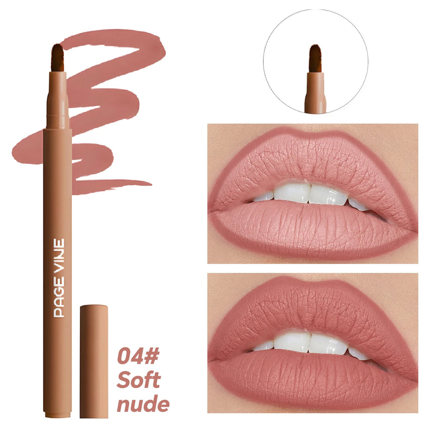 Velvet Brown Lip Liner Pencil Nude Matte Waterproof Non-stick Cup Cherry Red Lip Liner Lip Contour Pen Lipstick Makeup For Woman