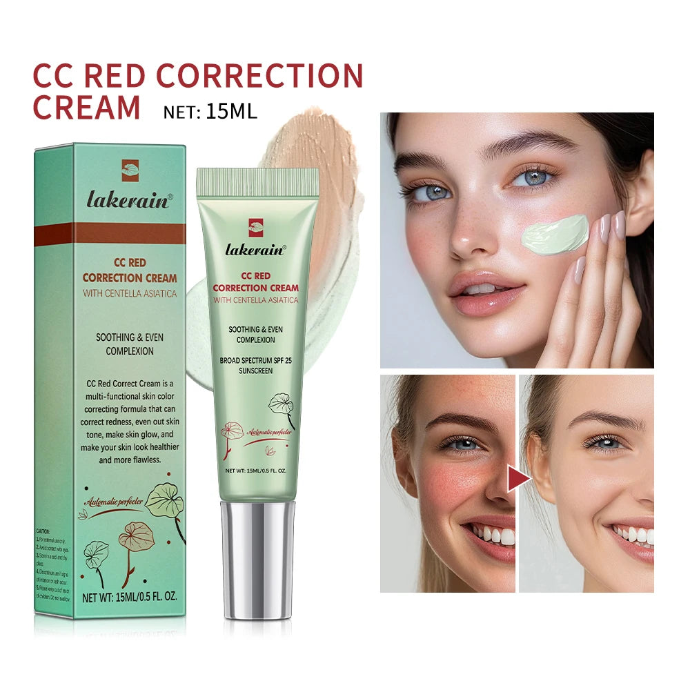 3pcs CC Cream Color-Changing Liquid Foundation | High Coverage Korean Centella Extract, Smooth Base Makeup for Face