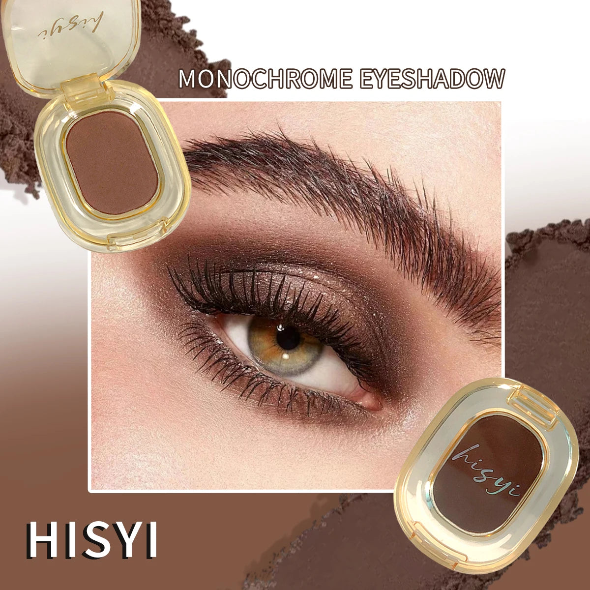 Single brown smoky matte eyeshadow palette set - Featuring shiny, portable, long-lasting bright silk single-color eyeshadows.
