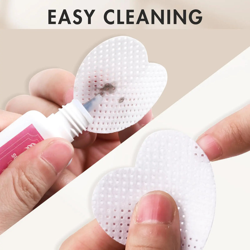 200Pcs/Box Lint Free Nail Wipes Eyelash Extension Glue Wipes Cleaner Cloth Non-Woven Fabric Nail Gel Polish Remover Cotton Pads