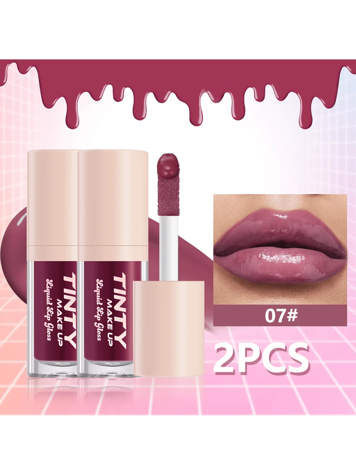 2PC  Crystal Jelly Moisturizing Lip Oil Plumping Lip Gloss Makeup Sexy Plump Lip Glow Oil Tinted Lip Plumper