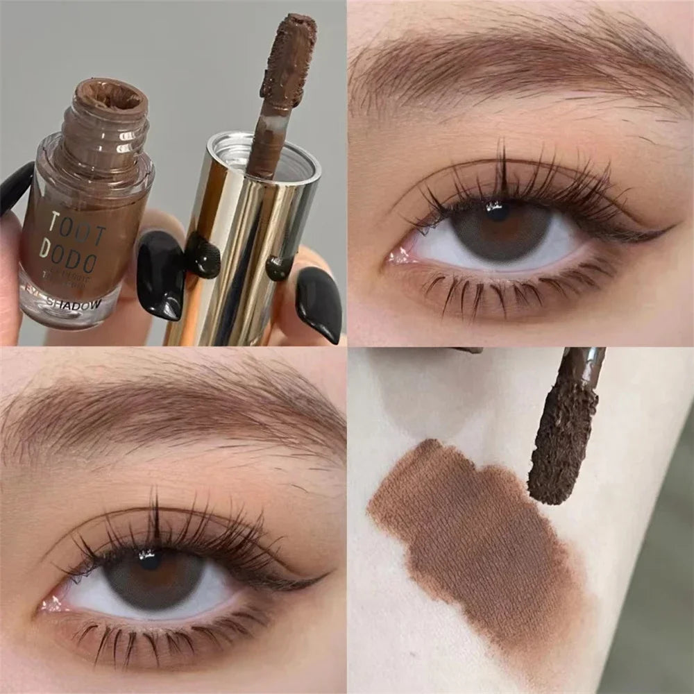 Glitter Liquid Eyeshadows 6 Color Contour Makeup Lasting Matte Natural Cheek Contour Blush Pigment Milk Coffee Shadow Cosmetics