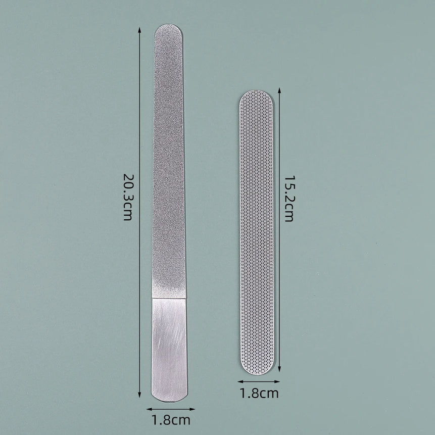 Diamond Nail File Stainless Steel Double Side Nail File Metal File Buffer Fingernails Toenails Manicure Files for Salon And Home