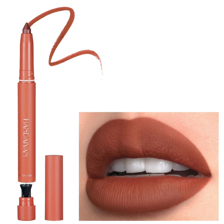 12 Colors Velvet Matte Lipsticks Waterproof Long Lasting Nude 2 IN 1 Stick on-Stick Cup Lips Makeup Tint Pen Daily Makeup Tools