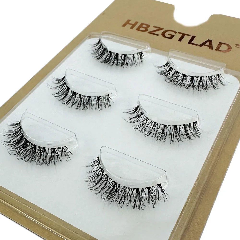 NEW 3Pairs 5d Mink Lashes 3D Mink Eyelashes Invisible Band Natural Black Mink False Eyelash Full Strip cilios posticos Reusable