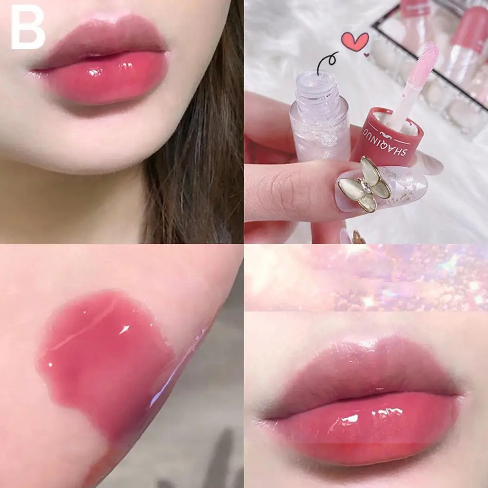 Clear Color-Changing Lip Gloss Hydrating Nourishing Lip Balm with Mirror Shine, Water-Light Formula for Plump Juicy Lips