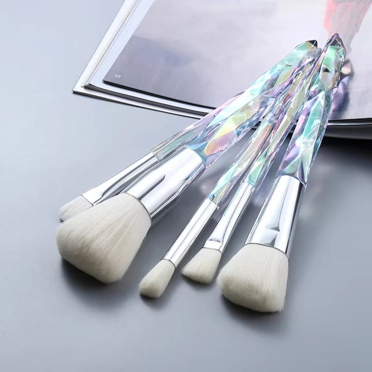 5/10 makeup brushes, crystal-textured makeup brush set, loose powder contouring eyeshadow suitable for ladies/girls