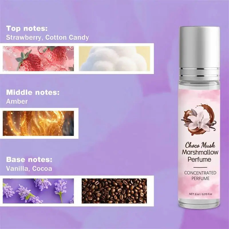 Christmas Perfume Chocolate Marshmallow Coconut Sweet Scent Long-lasting Fragrance Fresh Charming Dating Roll-on Eau De Toilette