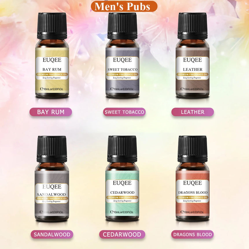 EUQEE 6pcs/set Fragrance Oil Gift Kit For Diffuser Coffee Bakery Harvest Spice Pumpkin Pie Forest Pine Sweet Fruit Aroma Oils