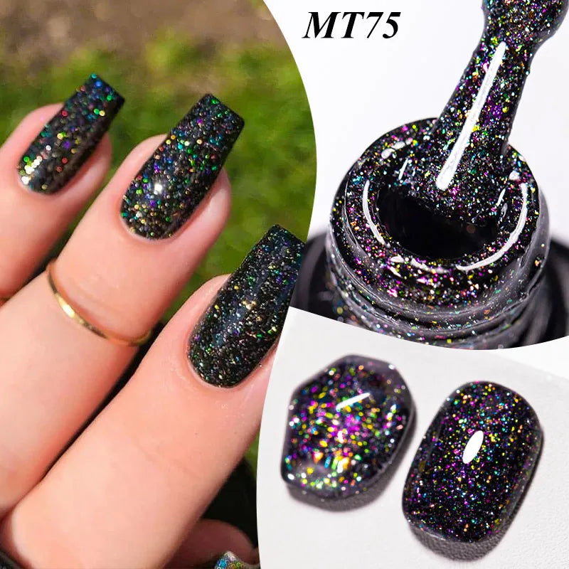 Starry Sky Reflective Glitter Nail Gel Polish Sparkling Glitter Semi Permanent Nails Art Soak Off UV Gel Varnish Nail Supplies