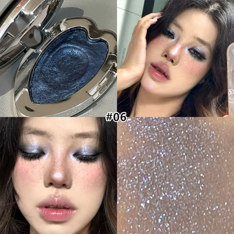 Chameleon Smoked Blue Eyeshadow Monochrome Diamond Highlighter Contouring Palette Fine Flash Brighten Metallic Eye Shadow Makeup